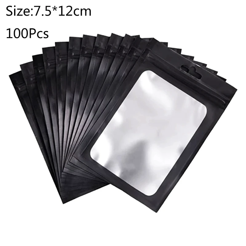 

Плоские пакеты из пластика с застежкой-молнией, 100 шт.