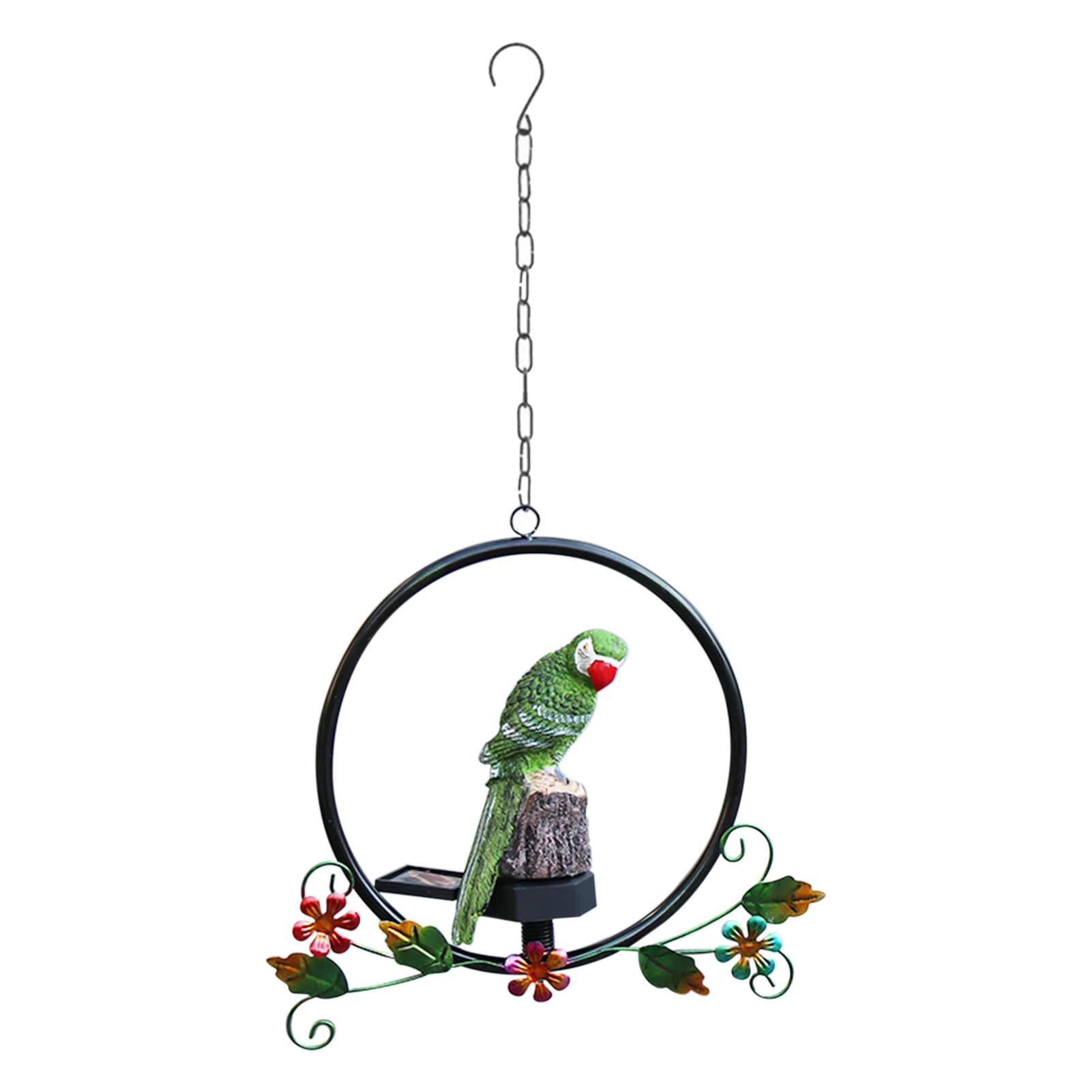 

Hanging For Porch Yard Art Pathway Garden Decor Outdoor Gift Solar Lights Led Pendant Swing Parrot Night Lamp Resin Ornament