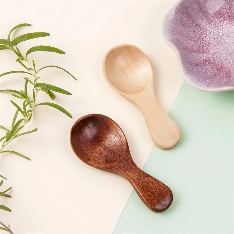 

10PCS Mini Wooden Spoons Small Kitchen Spice Condiment Spoon Sugar Tea Coffee Scoop Short Handle Wood Kids Spoon Kitchen Gadgets