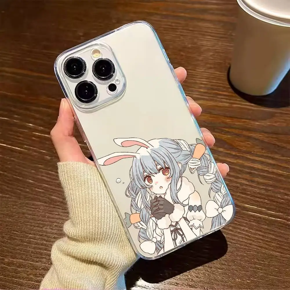 Фото Usada P-Pekora H-Hololive Милый прозрачный чехол для iPhone 17 16 15 14 13 12 11 Mini Pro Max Plus №2