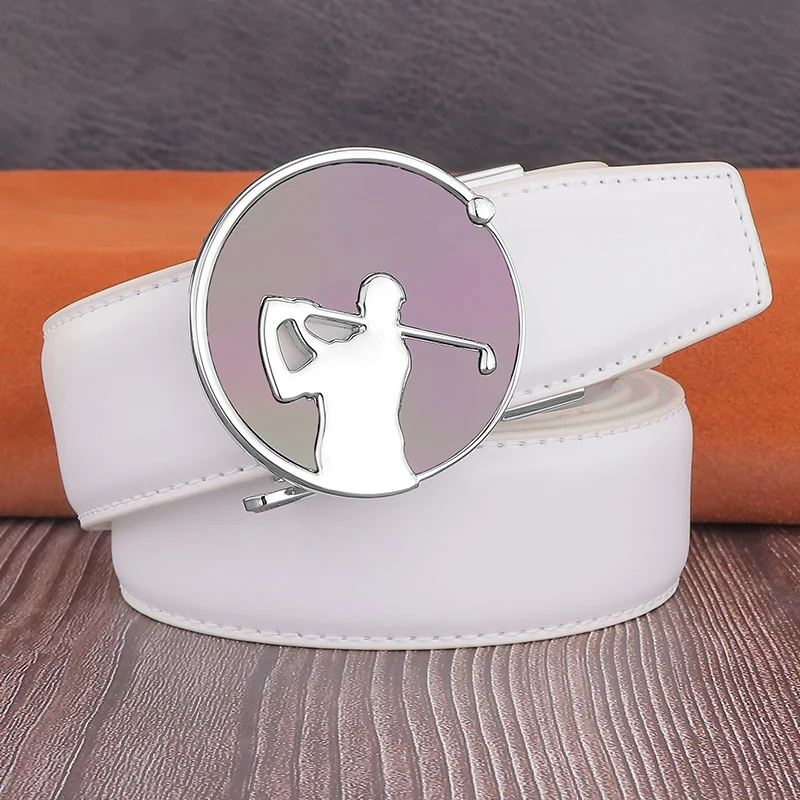 Высокое качество повседневный гольф дизайнерские роскошные белые ремни с