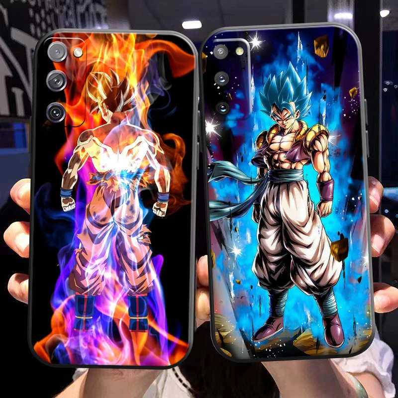

Anime Dragon Ball Phone Case For Samsung Galaxy S21 S20 Plus Ultra FE 5G Back Liquid Silicon Carcasa TPU Funda Black