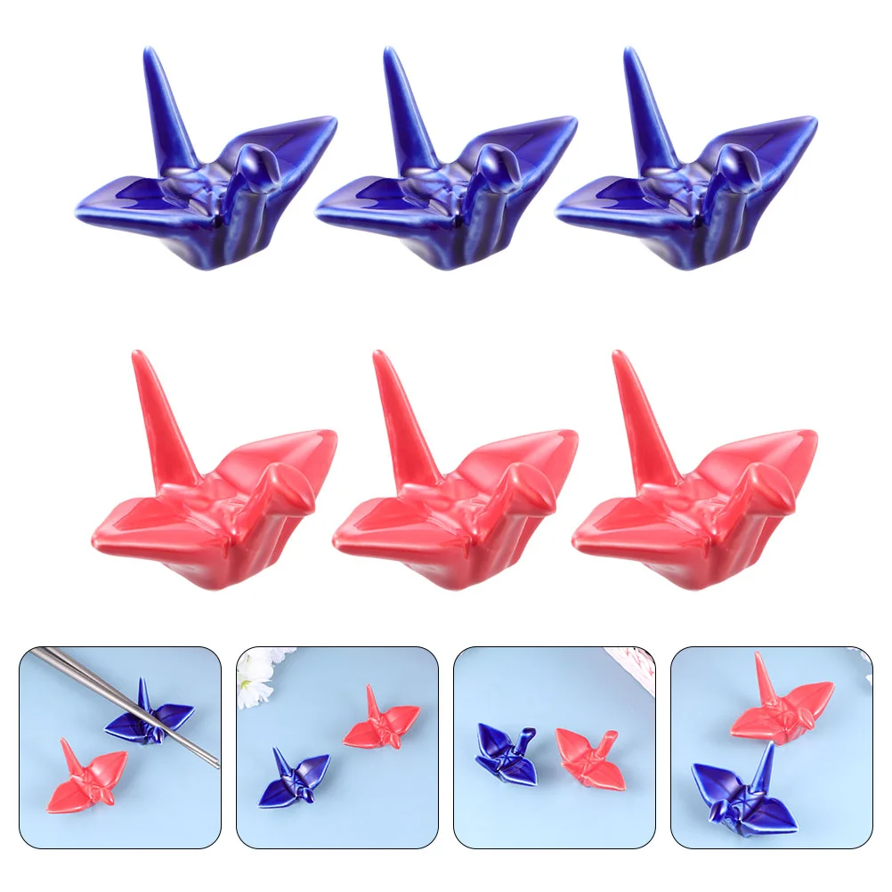 

6Pcs Daily Use Chopstick Holders Paper Cranes Shaped Fork Rests Lovely Spoon Rests Chopstick Accessory