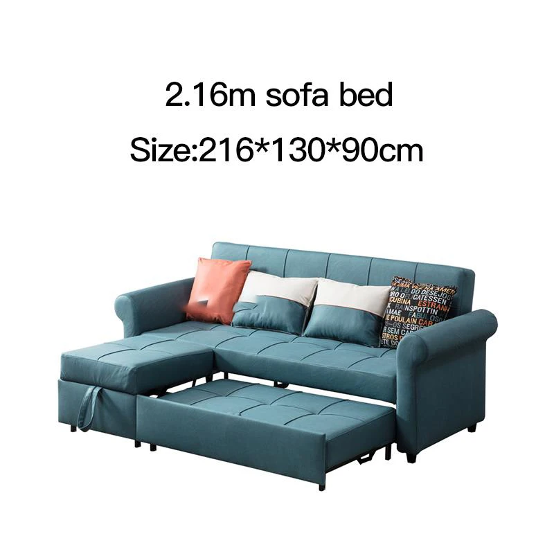 

Nordic Living Room Sofa Bed Sitting And Lying Dual-Purpose Foldable Family Telescopic Three Person Technology Cloth Furniture