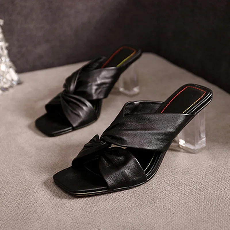 2020 Summer New Fashion Women Slippers High Heel Shoes for Woman Slides Woman High (5cm-8cm) Sexy Slippers plus size Women Shoes