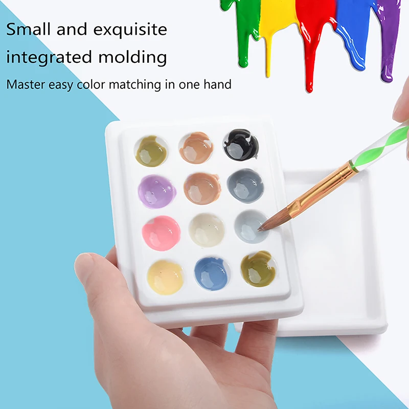 

Мини-палитра искусственных акварельных красок с крышкой, пластиковые поддоны для гуаши, рисование ногтей, художественные принадлежности для рисования