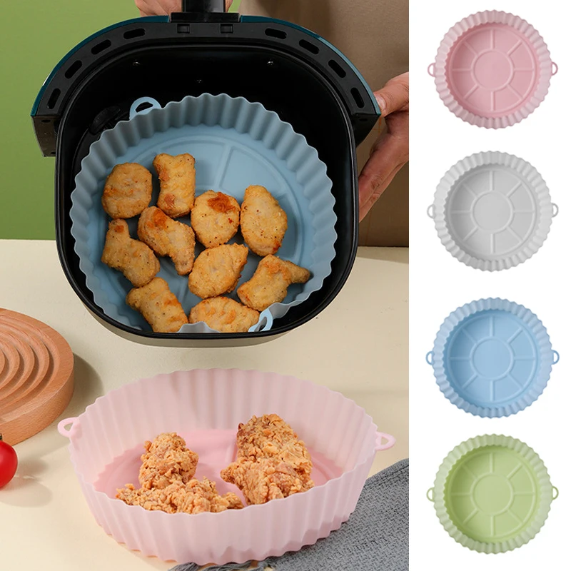 

Air Fryer Silicone Pad Microwave Baking Tray Pizza Grill Pan Silicone Mat Reusable Air Fryer Liner Pot Airfryer Accessories