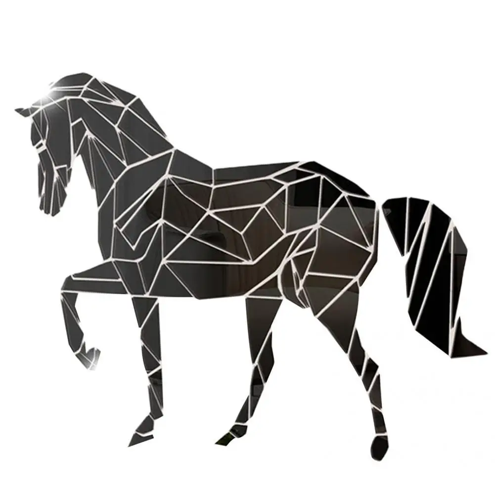 Портативная акриловая наклейка Глянцевая блестящая лошадь зеркальная Настенная