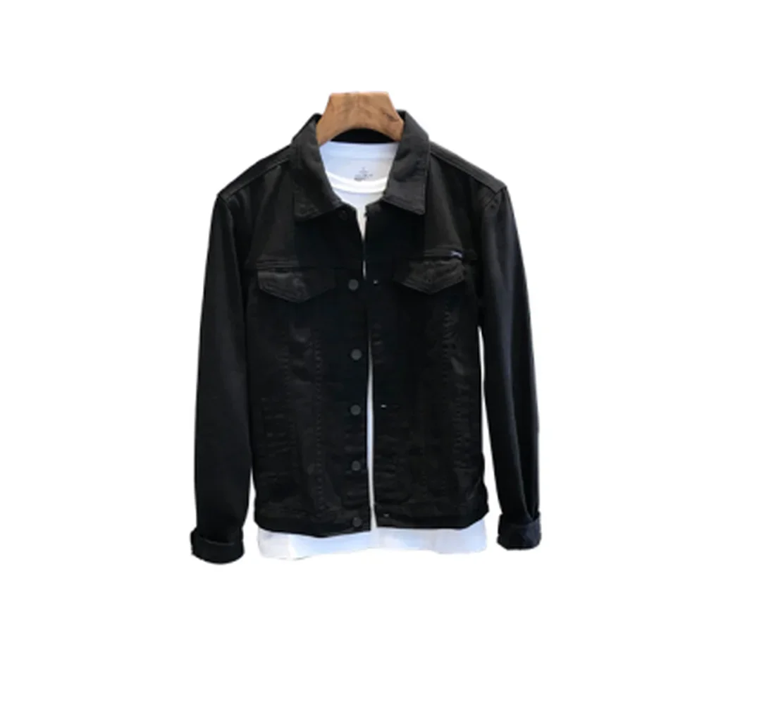 Мужская повседневная приталенная белая куртка рабочая одежда джинсовая