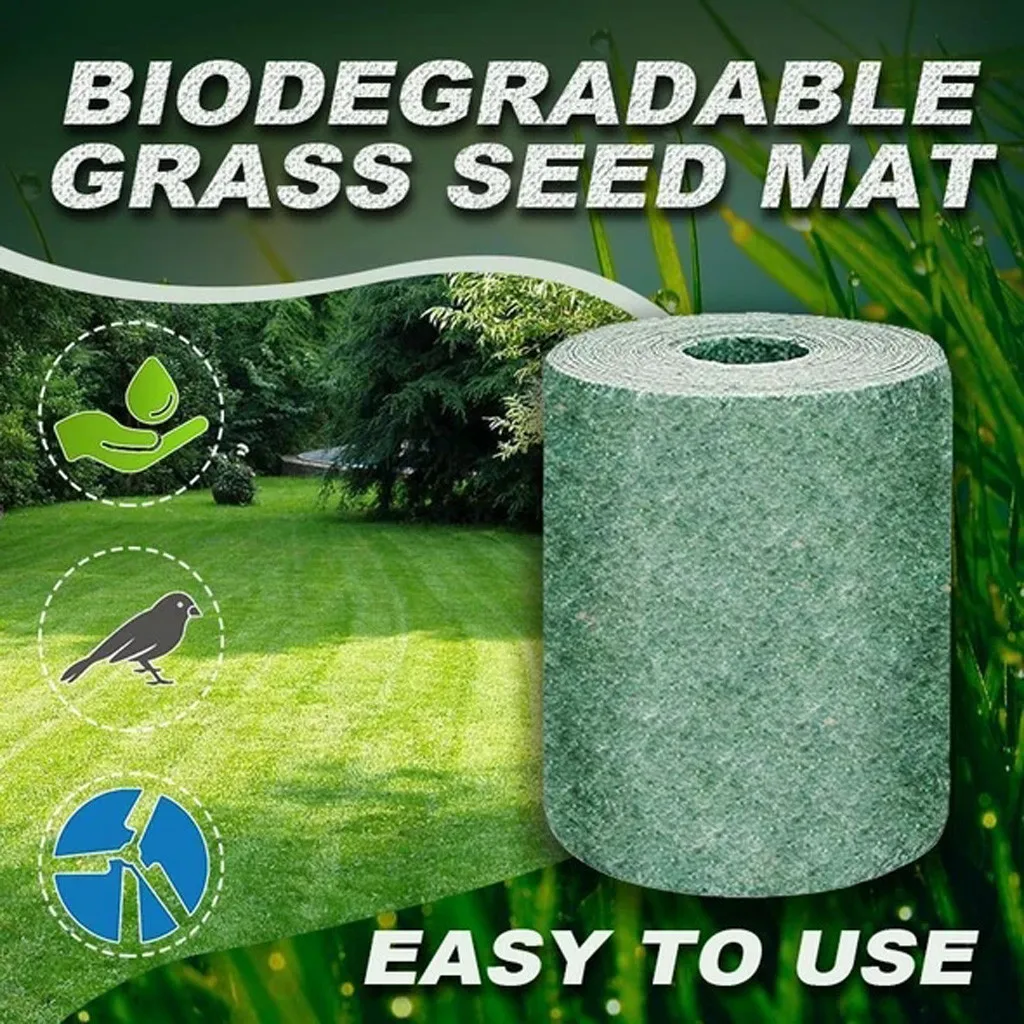 

20×300cm Lawn Planting Fertilizer Paper Grass Seed Mat Fertilizer Garden Picnic Gardening Lawn Planting Mat Seed Planting