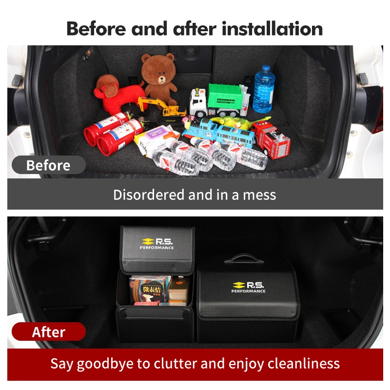 Автомобильный складной ящик для хранения нескользящий кожаный большой емкости