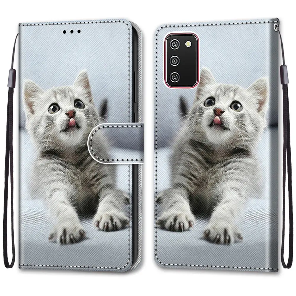 Cute Cat Tiger Painted Card Slot Wallet Flip Case For Huawei p30 Honor 7X 8A 8X 9 9A 9X 10 20 Lite Phone Book Cover Bags Etui