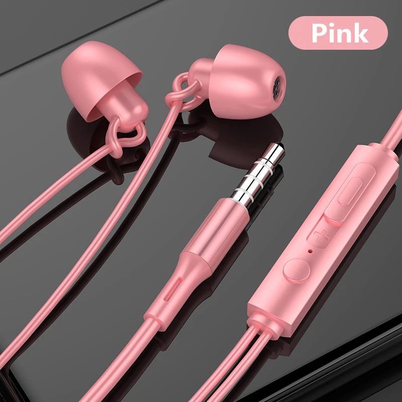 

3.5mm Anti-noise Headphones Ultra Silicone Sleeping Earphones Noise Cancelling Wired Mini Headset with Mic for Xiaomi Huawei