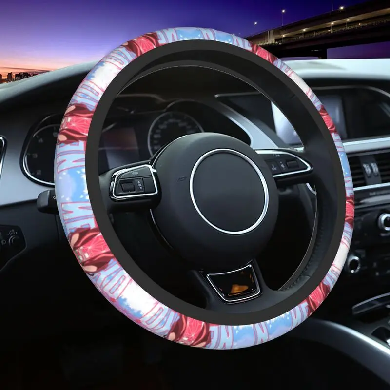 

Kawaii Nezuko Kamado Demon Slayer Steering Wheel Cover for Girls Kimetsu No Yaiba Steering Wheel Protector Fit 14.5-15 Inch Car