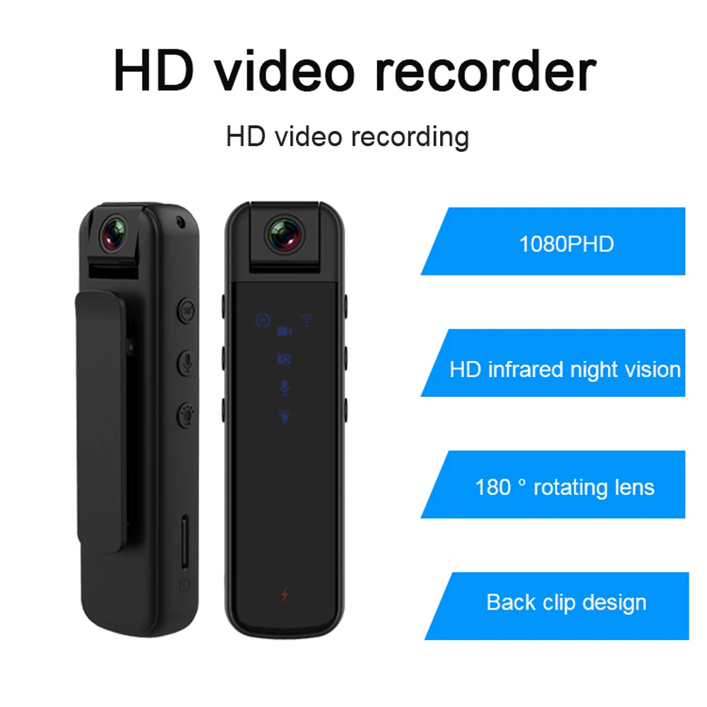 

Записывающая камера HD 1080P, запись одним нажатием, запись ночного видения, видеокамера Type-C для уличного спорта, для деловых встреч