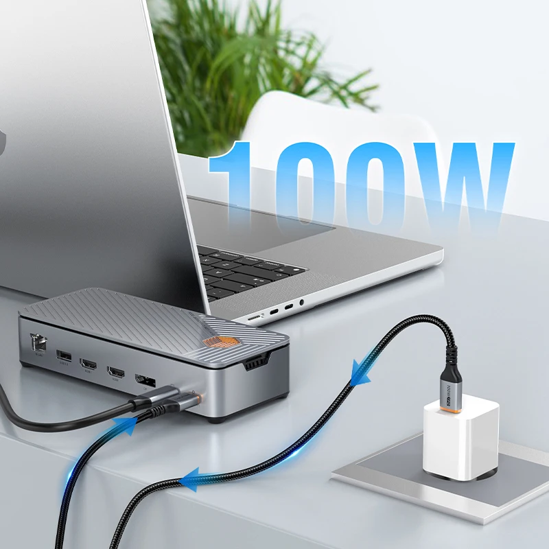 Фото Док-станция CABLETIME USB C HUB USB C до 8K 4K HDMI DP 1000 Мбит/с PD 100 Вт USB3.0 для Macbook MacOS Windows Tablet Laptop №4