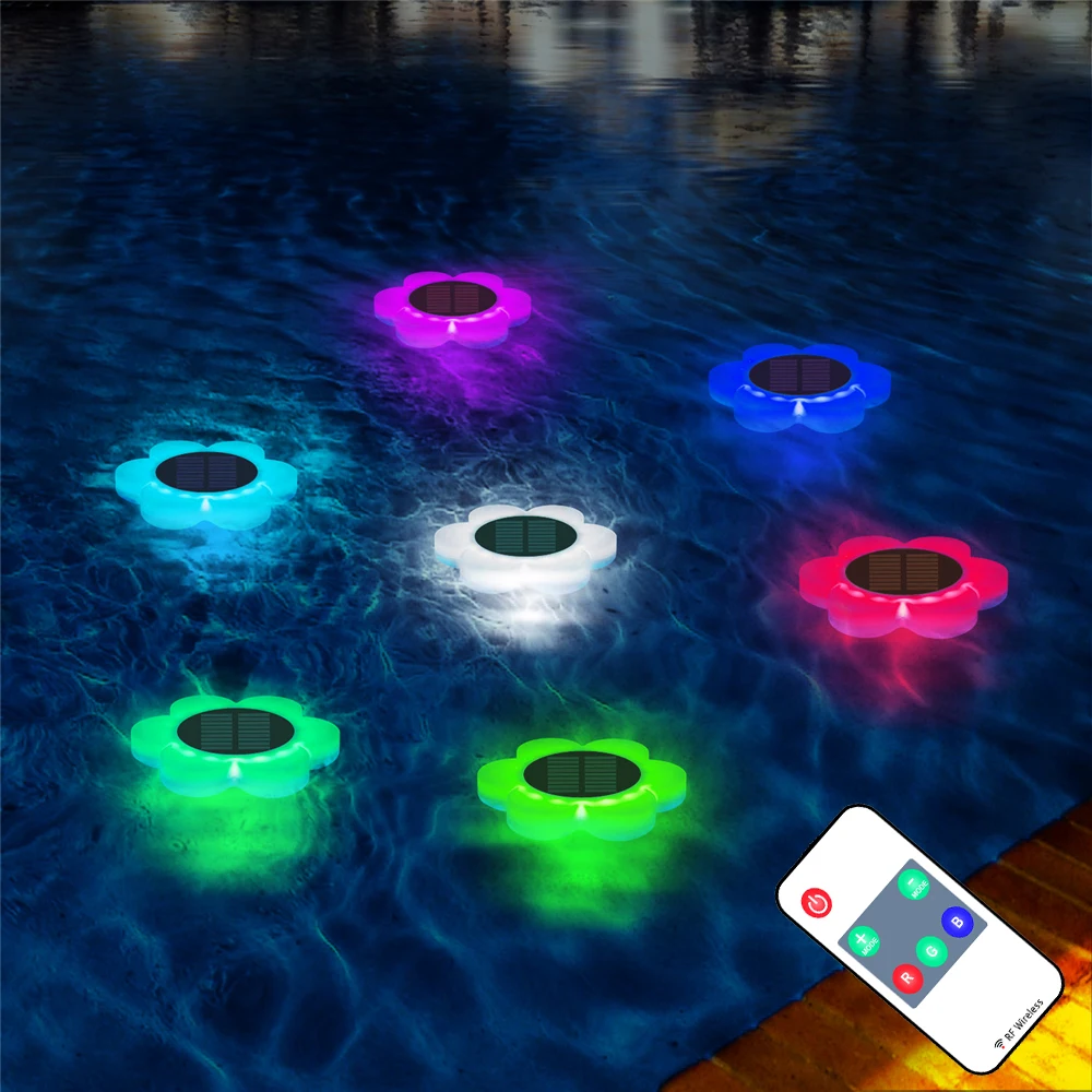 

IP68 Waterproof LED Solar Floating Pool Light Remote Control Outdoor Landscape Swimming Piscina Aquarium Garden Lawn Decoration