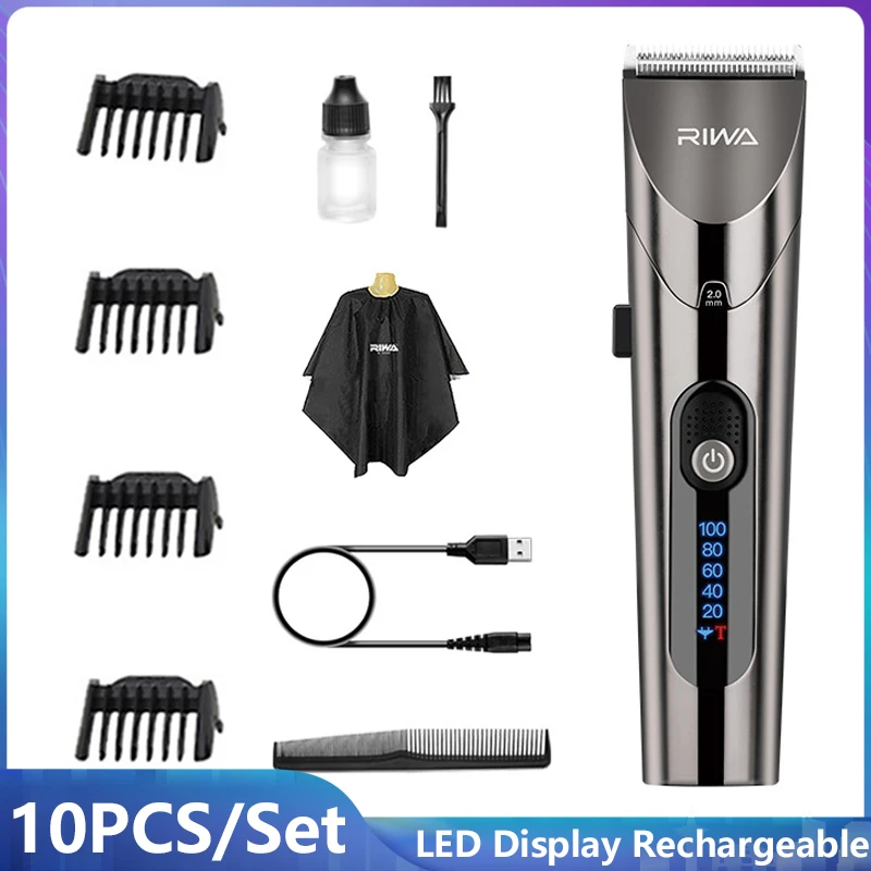 

Professional Hair Trimmer LED Display Rechargeable Men Electric Hair Cutter Hair Clipper Machine Strong Power Steel Cutter Head
