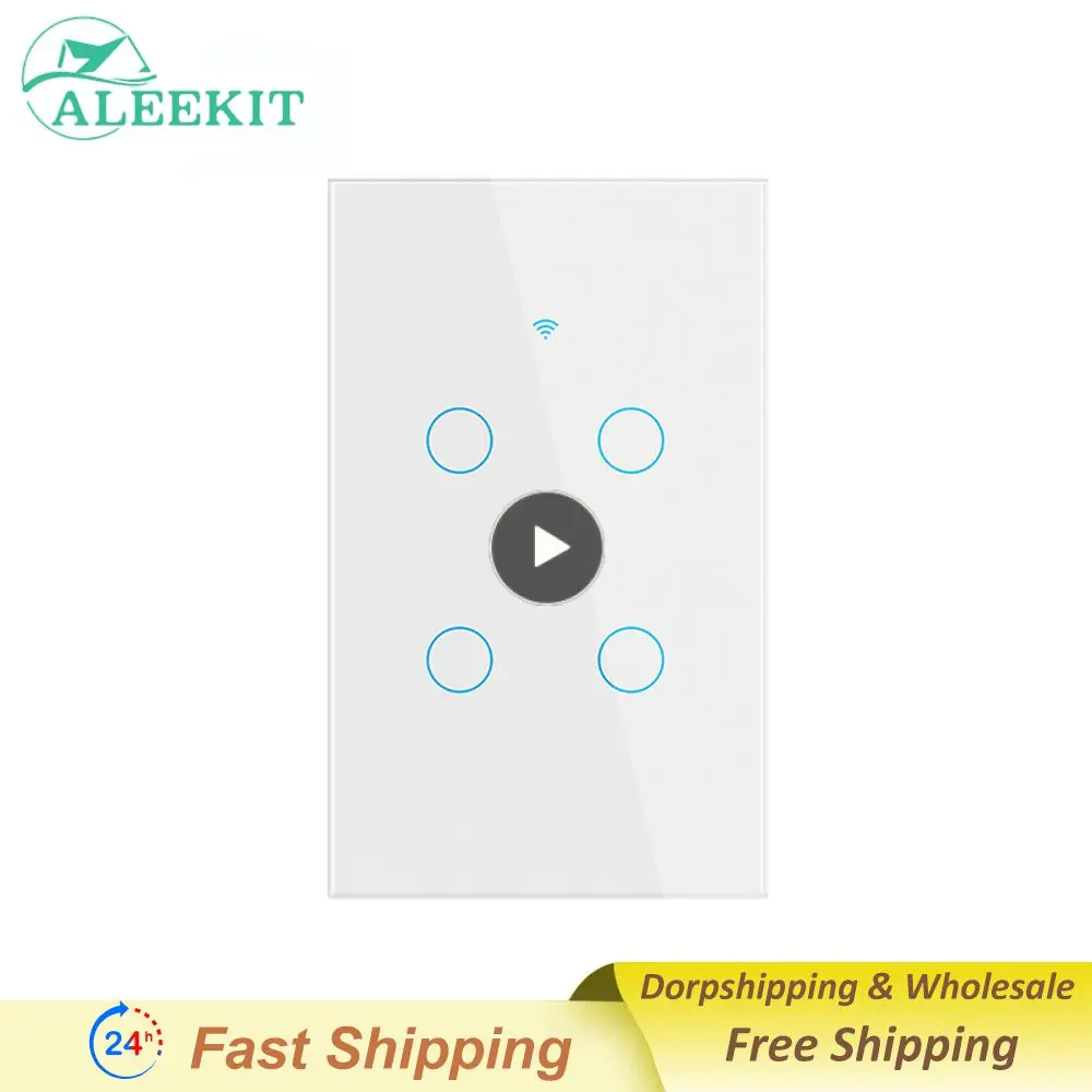 

1~8PCS Tuya WiFi US EU Smart Touch Switch 1/2/3/4 Gang Wall Button Works Switches With Smart Life Alexa Google Smart Home Alice
