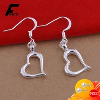 heart shape drop earrings 925 silver jewelry accessories for women wedding bridal promise party gift earrings ornament wholesale