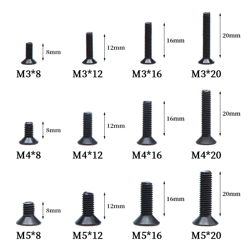 

Черные винты из углеродистой стали M2/M3/M4/M5