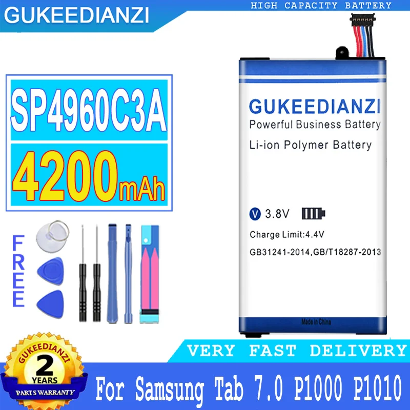 

Bateria 4200mAh High Capacity Battery SP4960C3A For Samsung Galaxy Tab 7.0 7" P1000 P1010 GT-P1000 GT P1010 Tablet High Quality