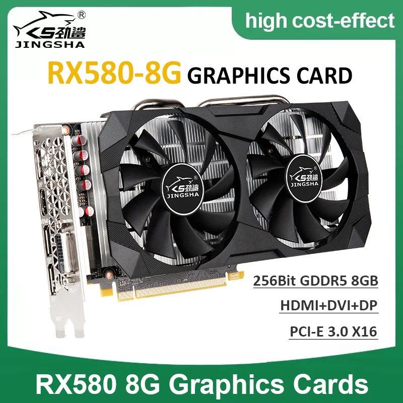 100% новая видеокарта RX 580 8 Гб AMD Radeon 256Bit 2048SP GDDR5 GPU RX580 графические карты не lhr Samsung 6g