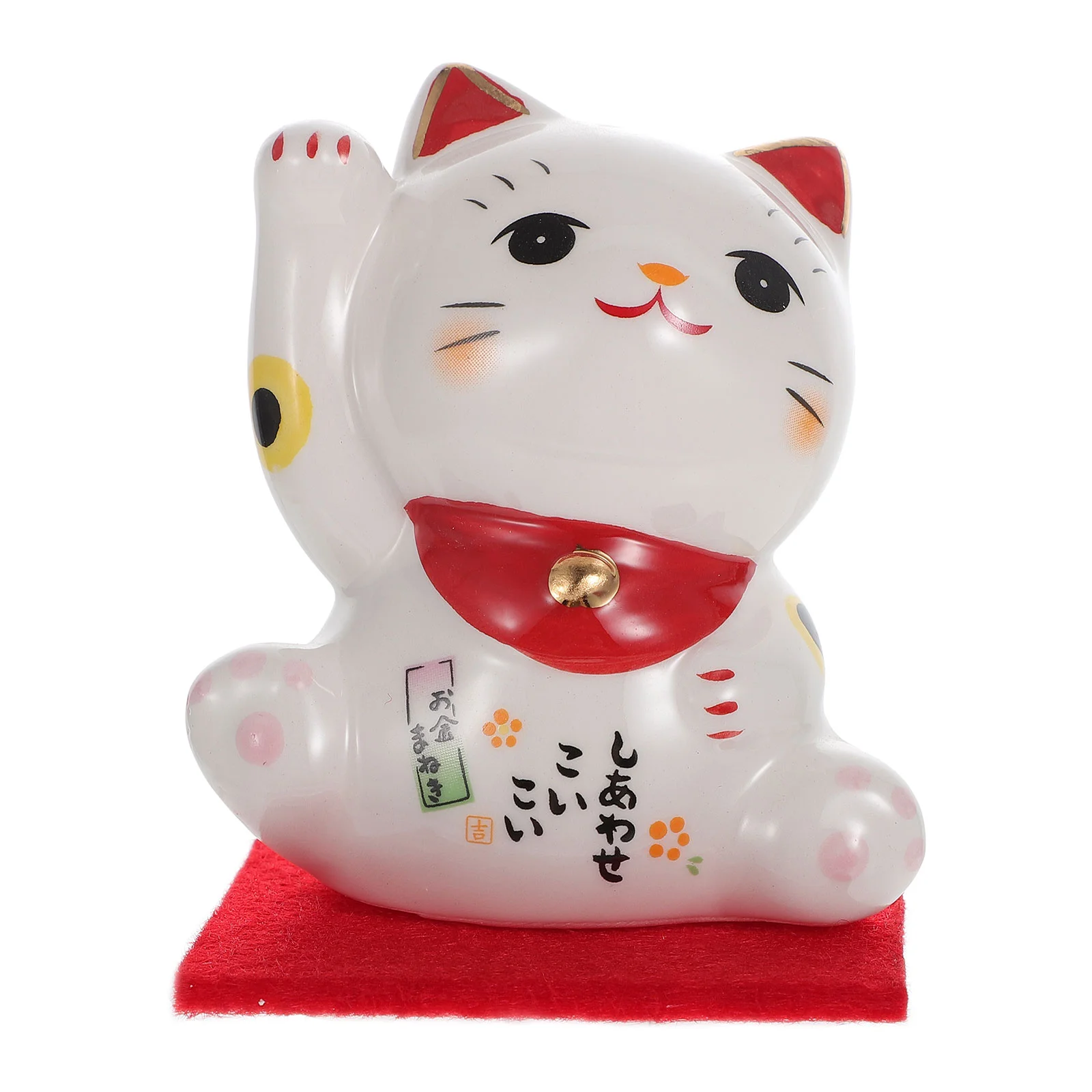 

Cat Lucky Fortune Statue Figurine Ceramic Neko Decor Maneki Luck Japanese Ornament Good Car Desktop Animal Figurines Shui Feng