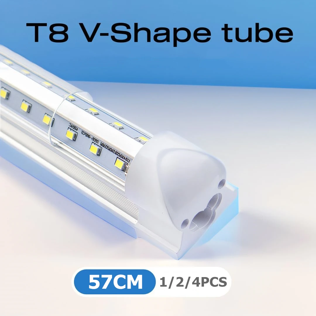 Фото Светодиодная лампа-трубка T8 110V/220V, 57 см (2 фута), для дома, кухни, шкафа, потолочного освещения, теплый белый/холодный белый свет №1