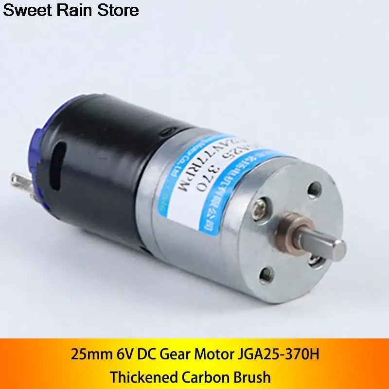 25 мм 6 В постоянного тока мотор-редуктор JGA25-370H Sikat Karbon Tebalembaliepatan Dapat Diatur CW CCW