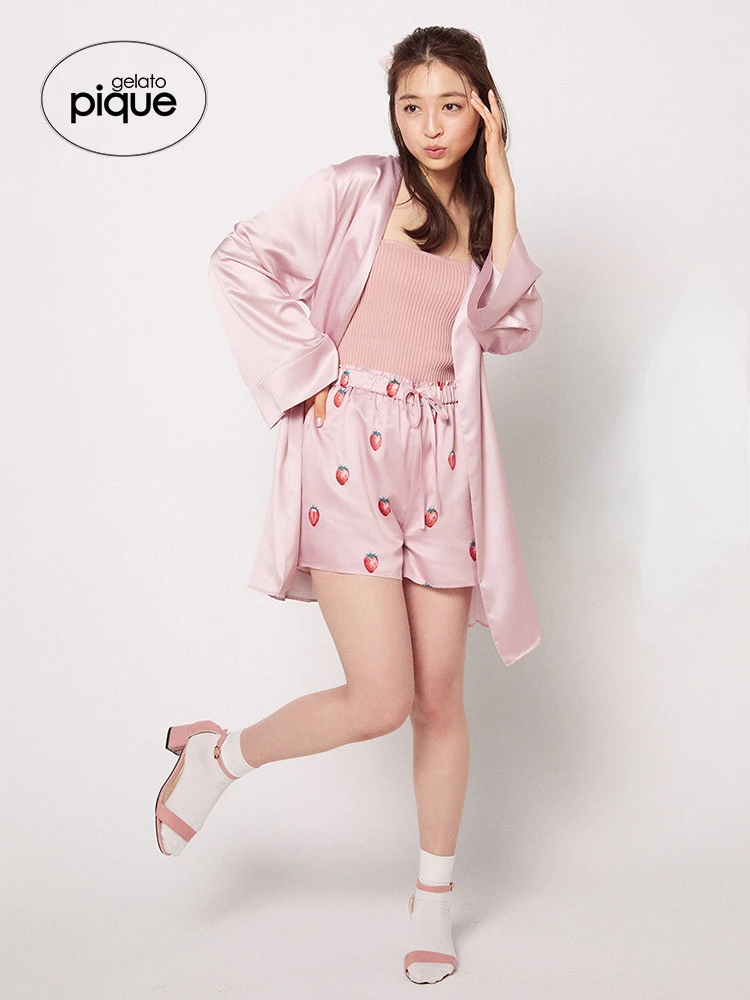 Nightgown Satin Robes Room Wear Gelato Pique New Arrivals Women's Pajamas Home Wear Strawberry