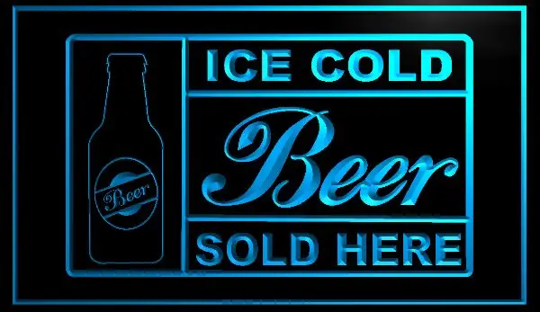 ICE COLD BEER SOLD HERE Home Decoration Wall Decor Beer NR Bar Pub Club LED Neon Light Sign | Plaques &amp Signs