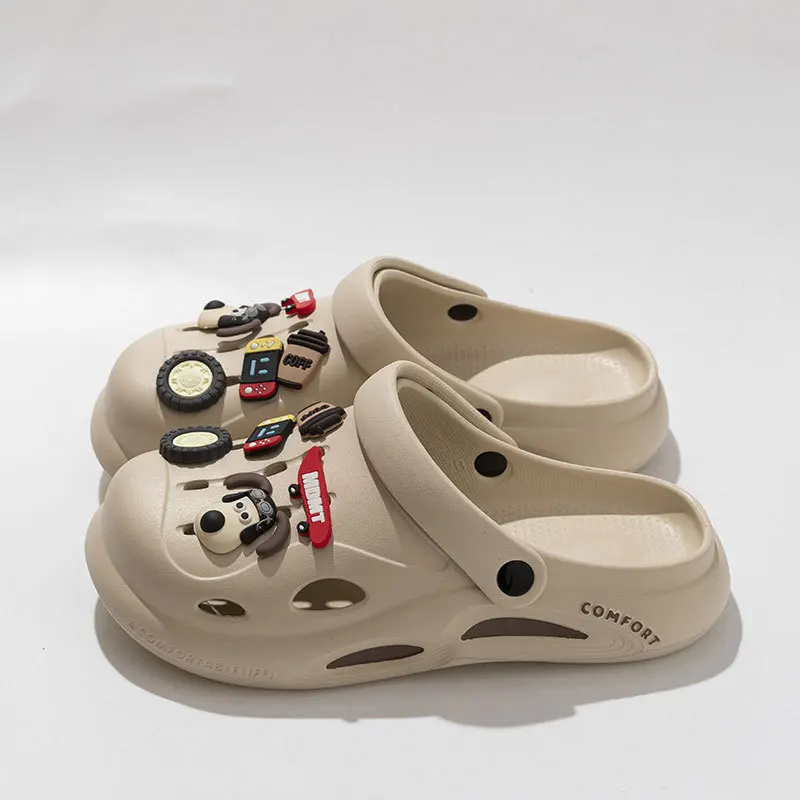 Фото Новинка 2023 года, мужская летняя одежда Eva Crocs Baotou, пляжные спортивные сандалии с толстой подошвой для вождения на открытом воздухе, мужские сандалии №3