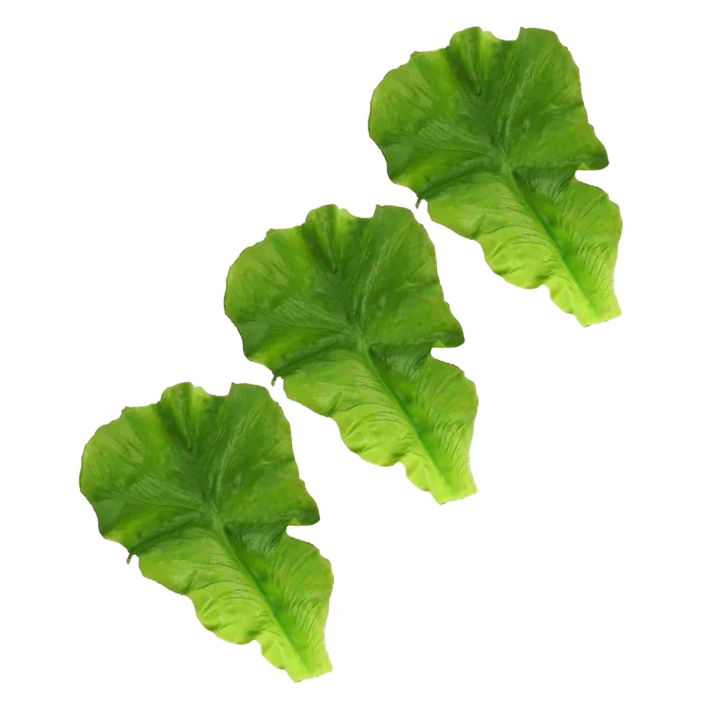 

3 Pcs Artificial Vegetable Leaves House Decorations Home False Ornament Lettuce Simulation Pu Child Lifelike Model Faux