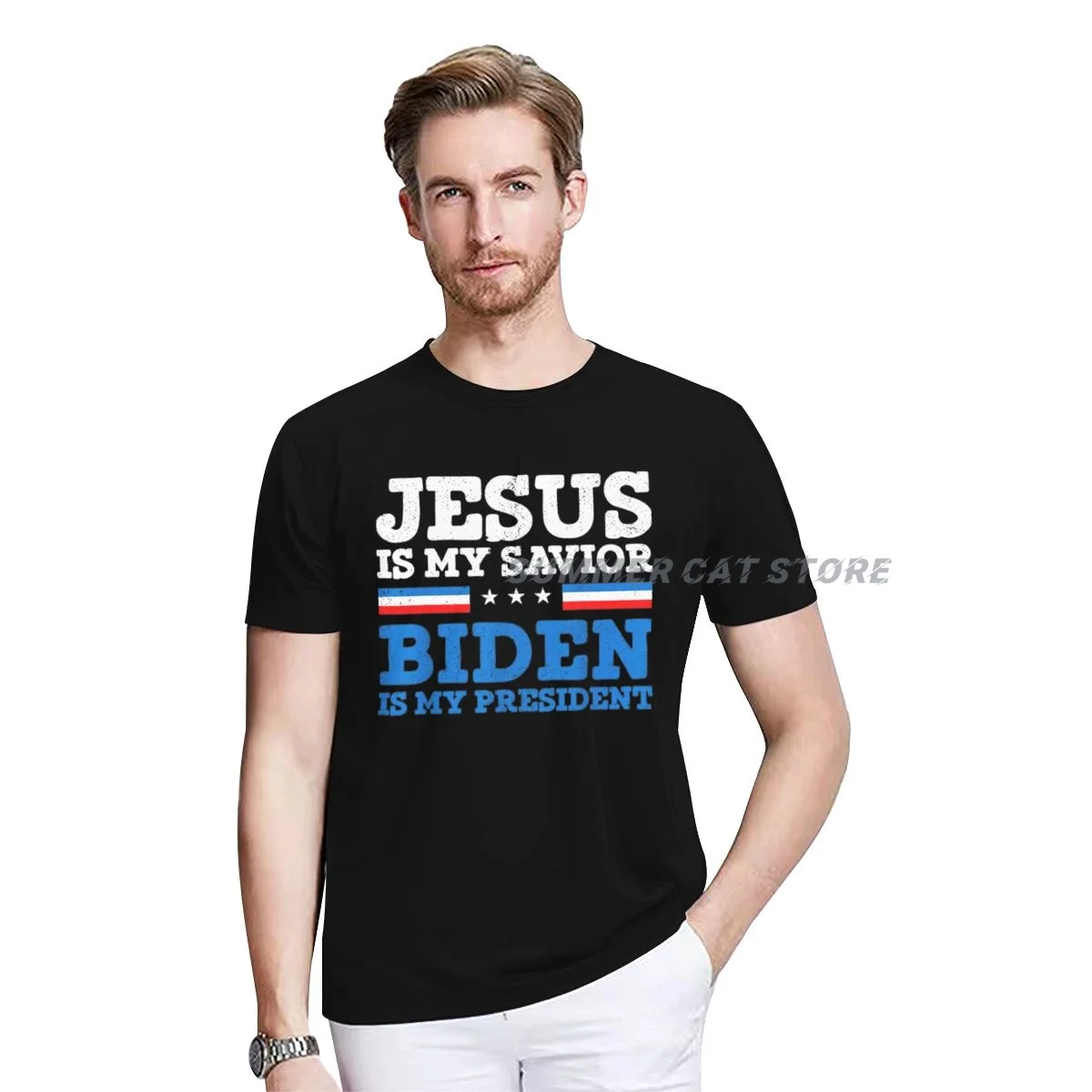 

Jesus Is My Savior Joe Biden Is My President2 Men's T-shirt Essentials High Street Men and Women Short Sleeve T Shirts