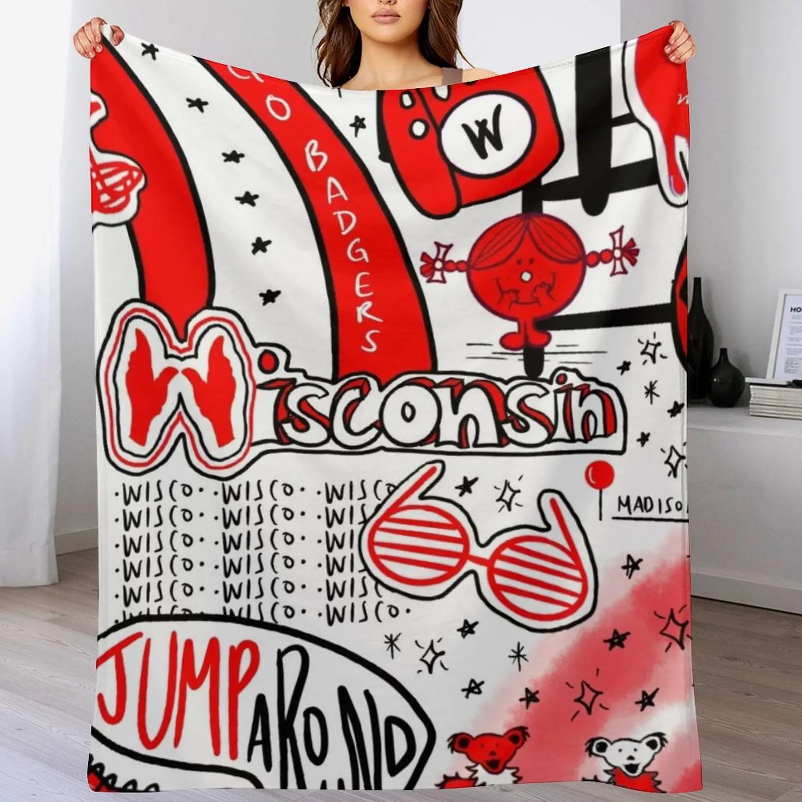 Одеяло из Университета Wisco Рождественское украшение аниме роскошные брендовые
