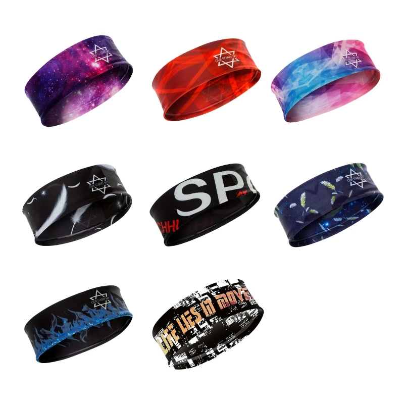 

270C Workout Headband Non Slip Sport Headwrap Yoga Hair Band for Travel Fitness Athletic Elastic Moisture Wicking Hairband