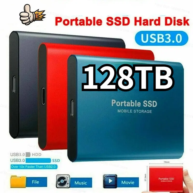 

2023 High-speed External Hard Drive 2TB 4TB 8TB USB3.1 SSD 2.5 Inch Portable SSD 16TB 32TB 64TB 128TB Hard Disk for Laptop