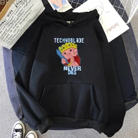 technoblade merch hoodie menwomen clothing dream smp game crewneck funny graphic sweatshirt unisex kawaii cartoon tops hoodies