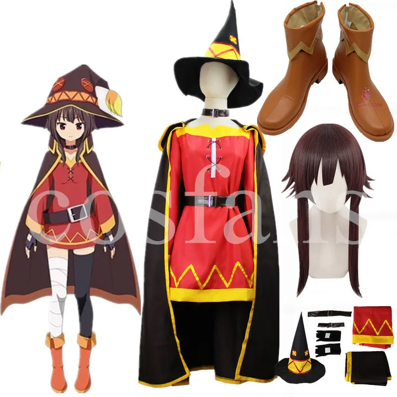 

KonoSuba благословение Бога на этот чудесный мир мегумин плащ платье униформа наряд Аниме Косплей костюмы обувь