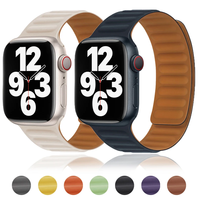 

Silicone Magnetic Strap for Apple Watch Band 49mm 45mm 41mm 44mm 40mm 42mm 38mm Sport Bracelet iWatch Series Ultra 8 7 6 SE 5 3