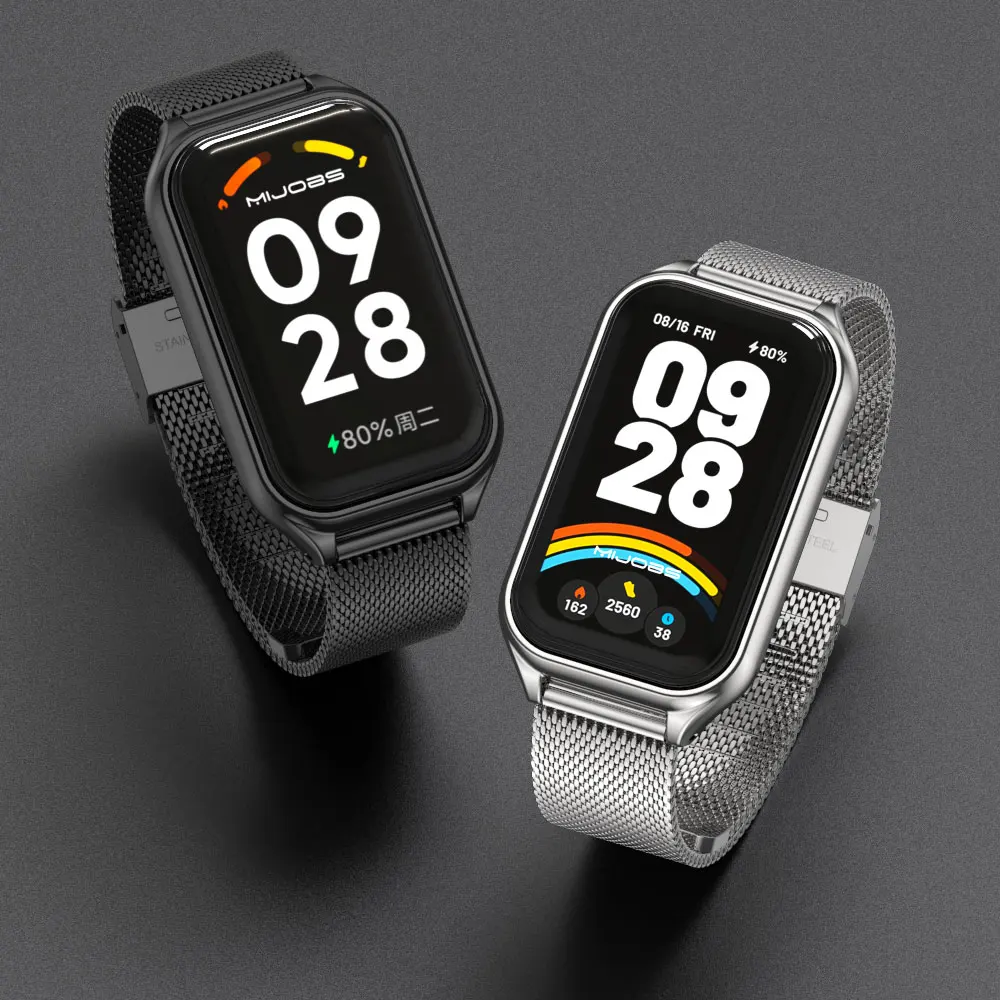 Фото Ремешок для Mi Band 9 Active / Ремешок для Redmi Band 3 металлический сменный браслет для смарт-часов №4