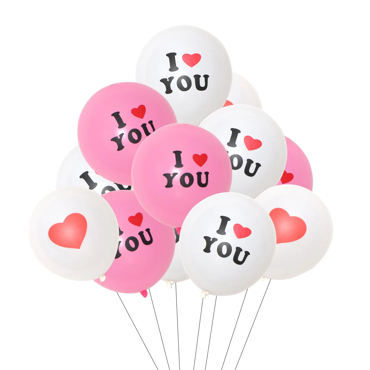 

50PCS 12 Inch Printed Latex Balloon Couple Confession Proposal Arrangement Balloon Valentine's Day Wedding Decoration