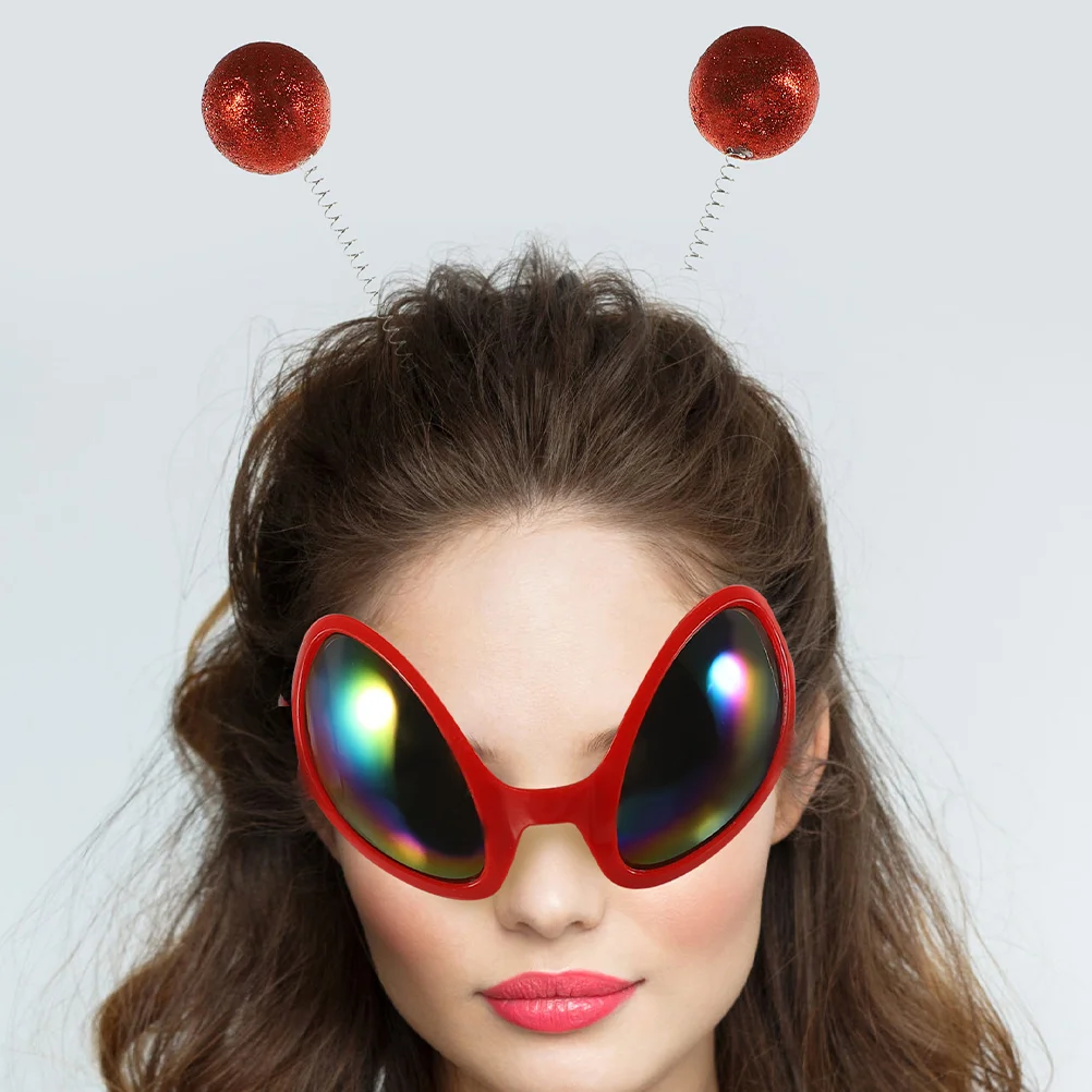 

2 Sets Alien Headband Antenna Funny Glasses Party Costume Accessories Plastic Eyeglasses Lens