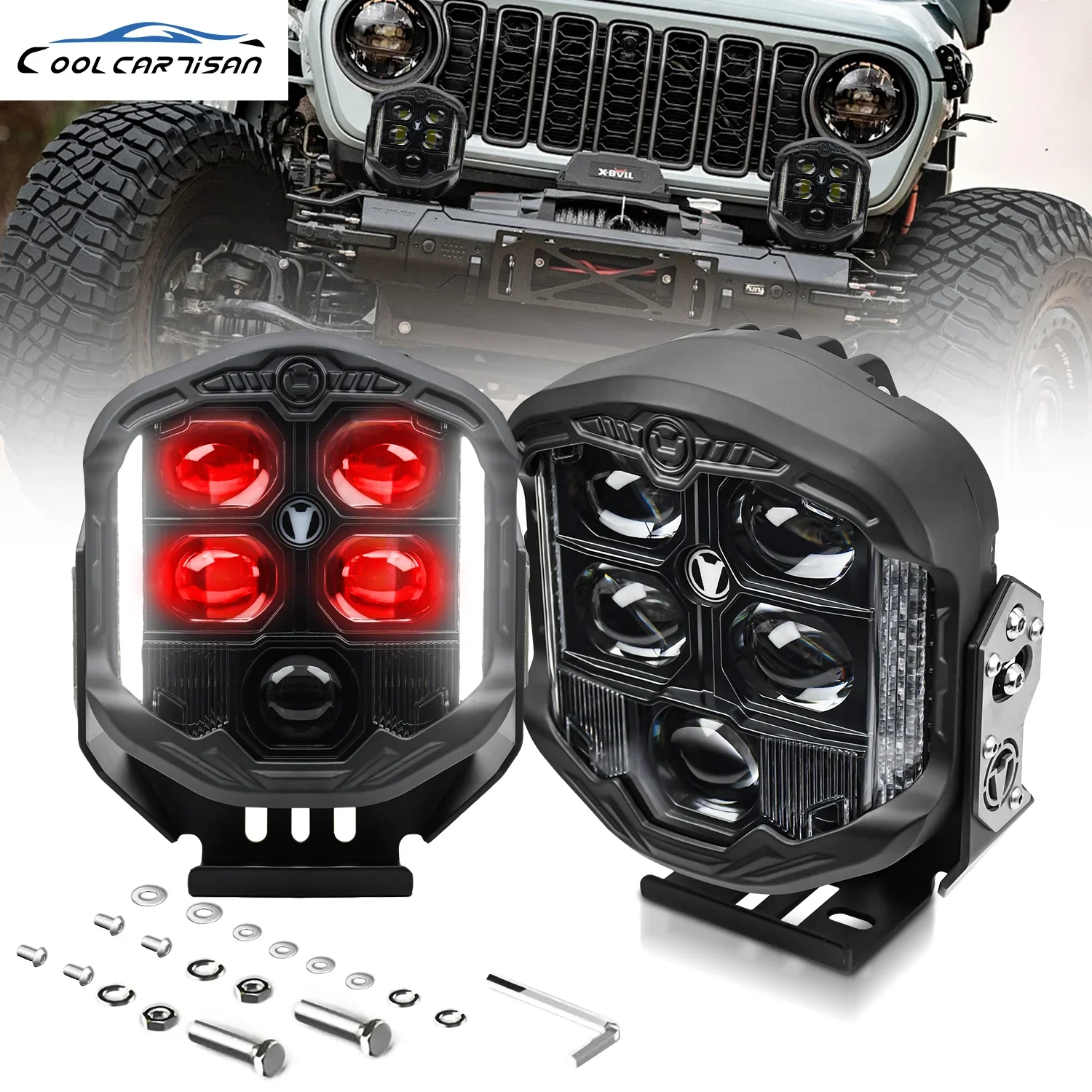 5/7-дюймовая рабочая фара автомобильная Len Demon Eye Light 6000K Spot Combo Barra светодиодная для