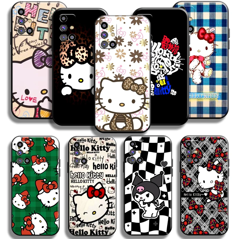 

Cartoon Kuromi Hello Kitty Cat For Samsung Galaxy M31 M31S Phone Case TPU Full Protection Cover Liquid Silicon Carcasa Shell