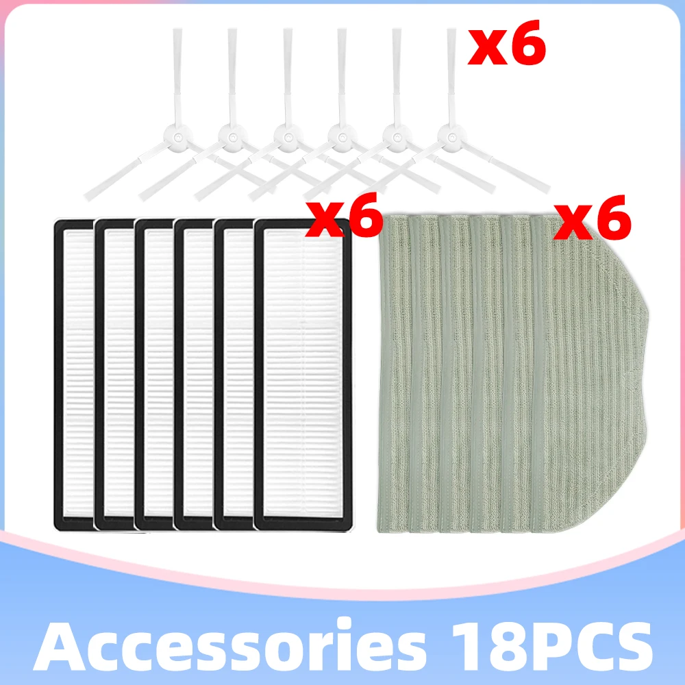 

Spare Part Mop Cloths Side Brush Hepa Filter for XIAOMI MIJIA S10T Anti-Winding Sweeping Mopping STFCR01SZ Replacement Accessory