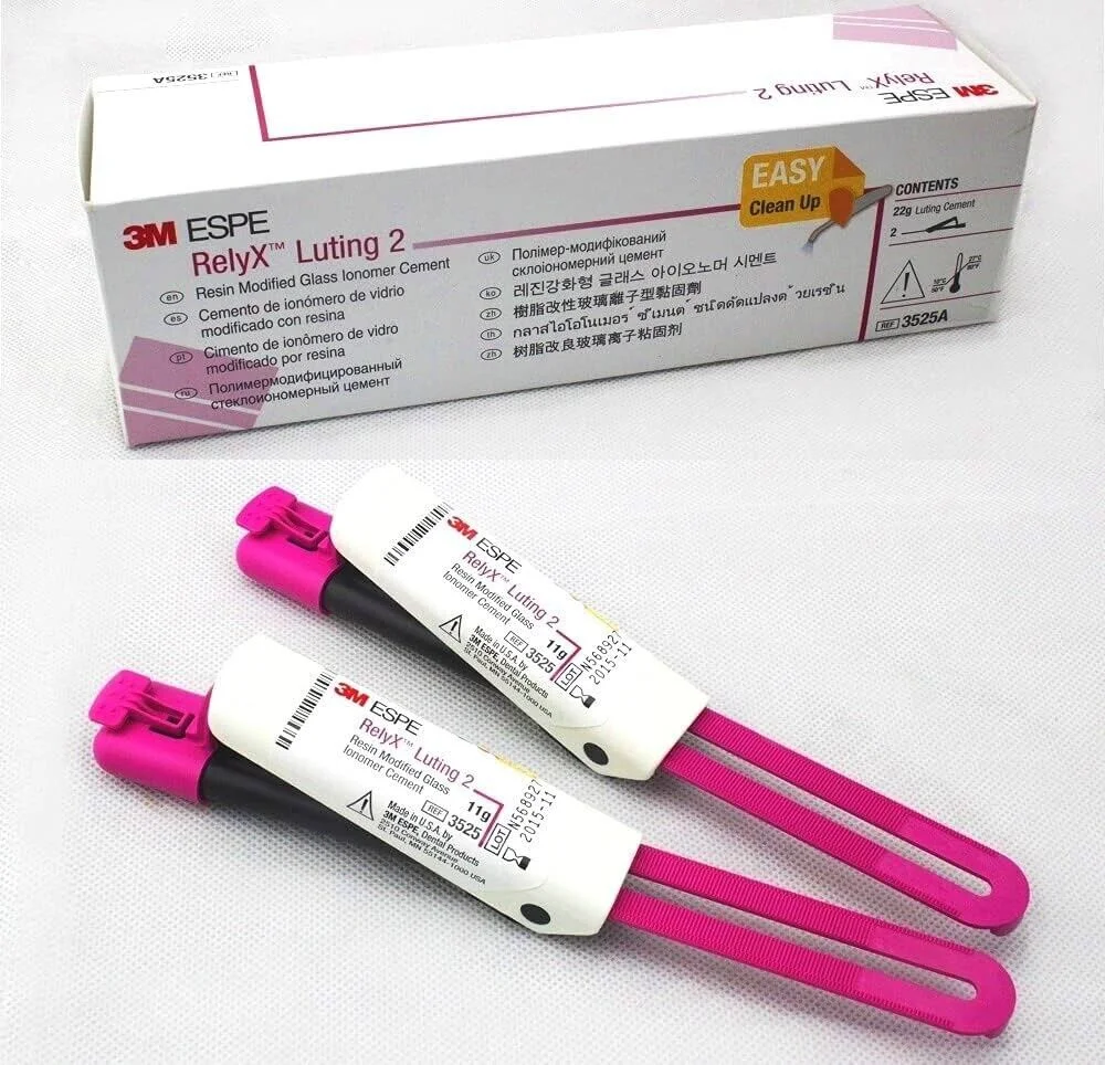 Фото 3M Relyx Luting 2, стоматологическая смола, цементная смола, модифицированный стеклянный иномер 11gx2, кликер для металлической фарфоровой короны, губчатый клей Cem №4