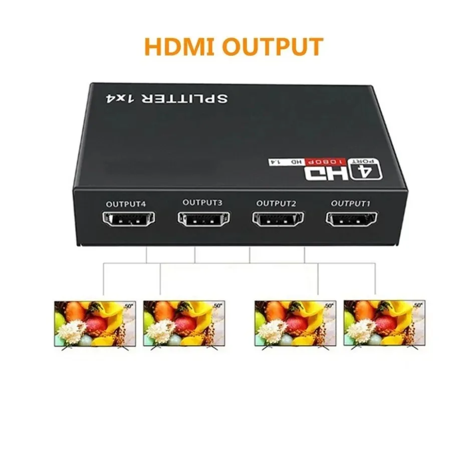 HDMI-совместимый разветвитель конвертер 1 в 4 выхода HD