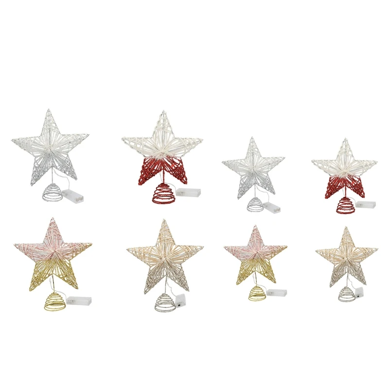 

Christmas Tree Top Star Led Light Glitter Xmas Trees Topper Ornament